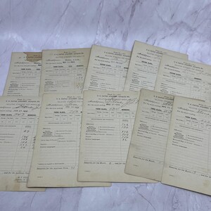 Lote de 10 tarjetas de calificaciones TC5-RD del guardiamarina de la Academia Naval JGM Stone de 1915