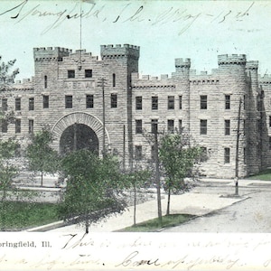1908 Budynek Stanowego Zbrojowni Springfield IL Oryginalna pocztówka PD2