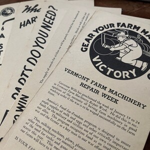 Jeu de cartes postales AF7-E7, semaine 5 de réparation de machines agricoles USDA Vermont des années 40