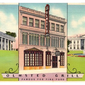 Olmstead Grill Washington DC 1936 - Cartolina TJ8-1