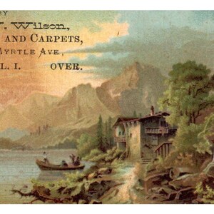 Geo W. Wilson Furniture & Teppiche Brooklyn L.I. 1880er Jahre Viktorianische Handelskarte TJ8-3
