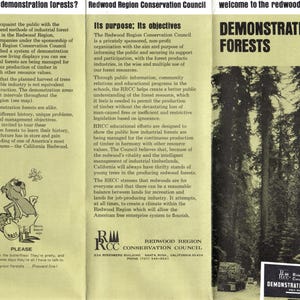 VTG Redwood Region Demonstration Forests ausklappbare Karte & Reisebroschüre TH2-O1