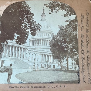 Cartão estéreo antigo Capitol Washington DC 1900 TJ9-V4