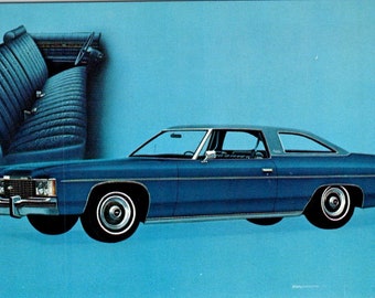 1974 Chevrolet Chevy Impala Custom Coupe Blue Vintage Postcard PC3