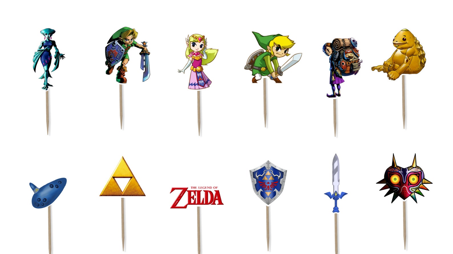 The Legend of Zelda Cupcake Toppers 12pc 24 Pc 36pc Etsy