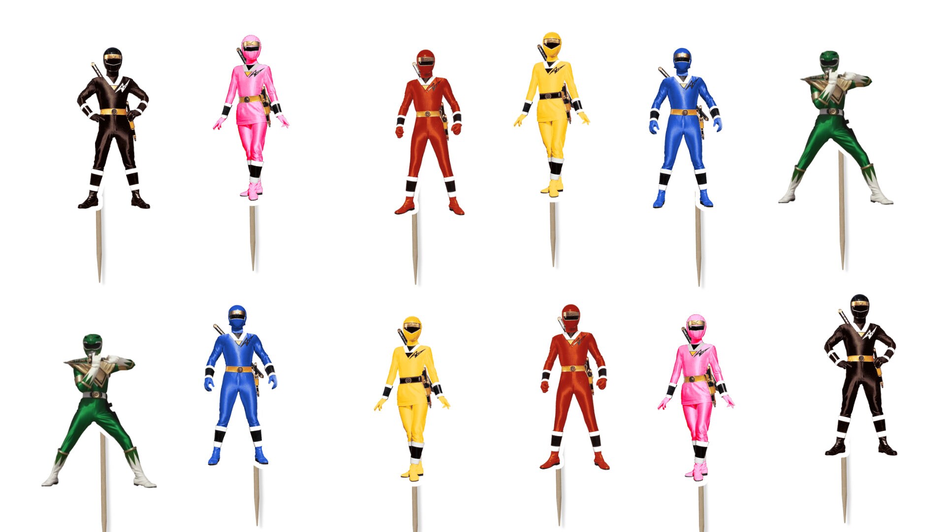 Power Rangers Cupcake Toppers 12pc 24 Pc 36pc - Etsy