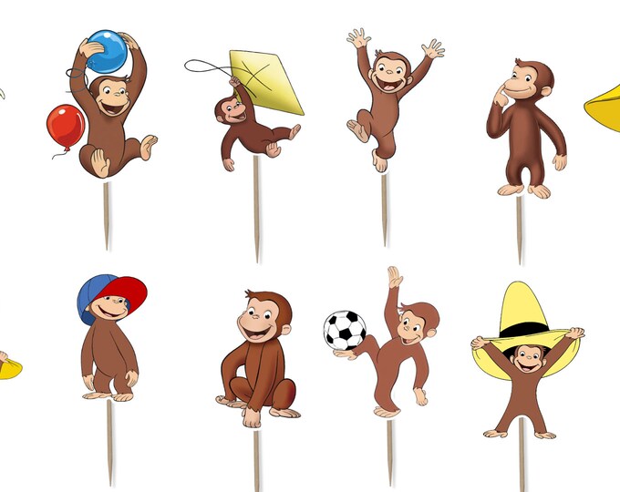 Curious Cupcake Toppers Curious Cake Topper Etsy