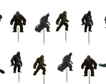 Godzilla Vs Kong Cake Topper Etsy