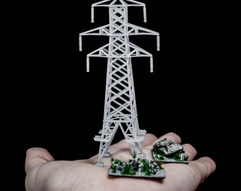 Transmission Tower Terrain |Wargame|Tabletop|RPG|20 mm|6 mm|28 mm|32 mm|Miniature|SCIFi|Future|Scale|unpainted miniature|6 mm miniature|DnD