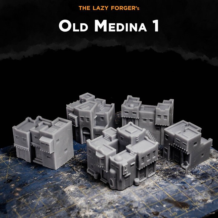 Old Medina Town Terrain |Wargame|Tabletop|RPG|6 mm|20 mm|28 mm|32 mm|Miniature|SCIFi|Future|Scale|unpainted miniature|6 mm miniature|DnD