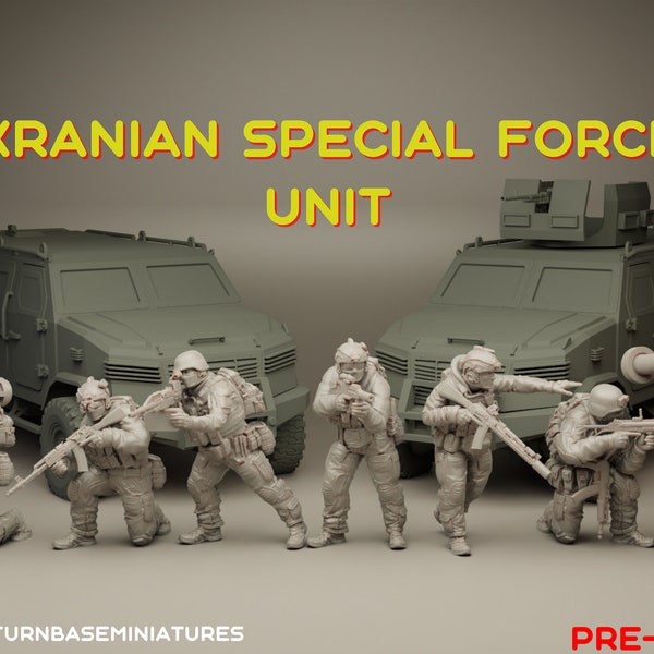 Jeu de guerre des forces spéciales ukrainiennes| Tabletop|RPG|20 mm|28 mm|32 mm|Miniature|SCIFi|Futur|Échelle|miniature non peinte|miniature 6 mm|DnD