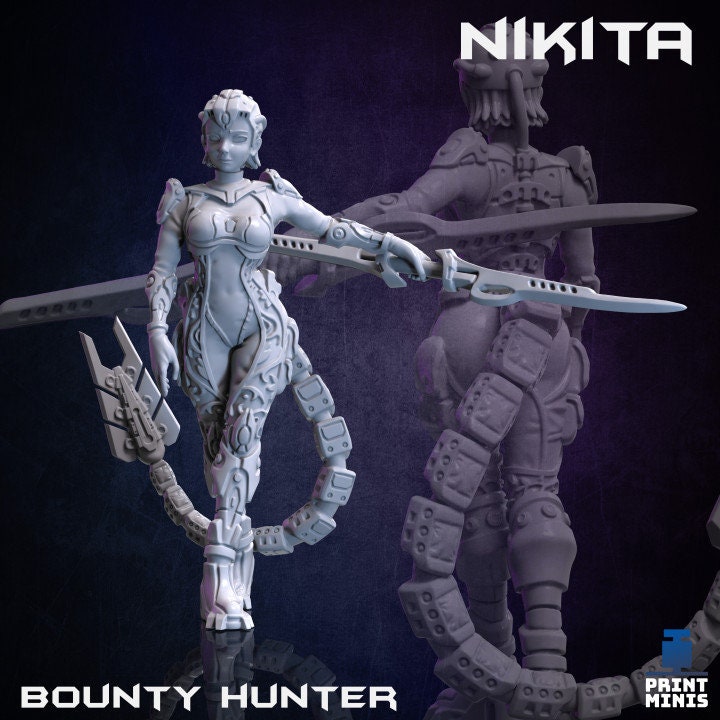Nikita |Wargame|Tabletop|RPG|20mm|28mm|32mm|Miniatur|SCIFi|Future|Scale|unbemalte Miniatur|6mm Miniatur|DnD