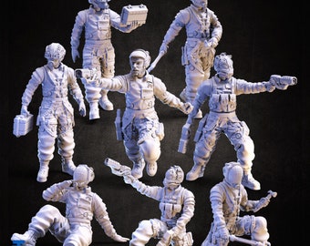 Space Station Crew MODULAR |Wargame|Tabletop|RPG|20 mm|28 mm|32 mm|Miniature|SCIFi|Future|Scale|unpainted miniature|6 mm miniature|DnD