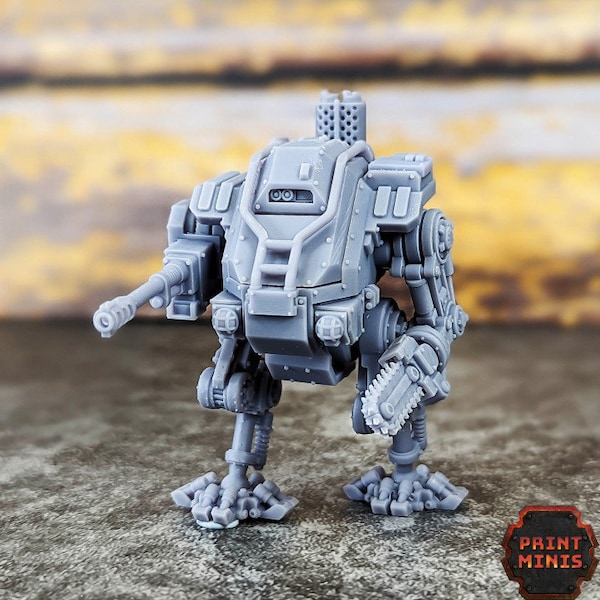 Iron Stalkers Mech Kit |Wargame|Tabletop|RPG|20 mm|28 mm|32 mm|Miniature|SCIFi|Future|Scale|Infantry|unpainted resin figures