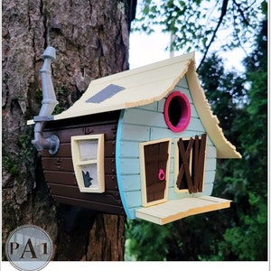 Vogelhaus Hütte |Vogelfutter|Vogel|Garten|Outdoor|3D Druck|Dekoration||Bunt|Bausatz|Caravan|Cartoon|Fernseher|Kobold|Glück|6mm Miniatur