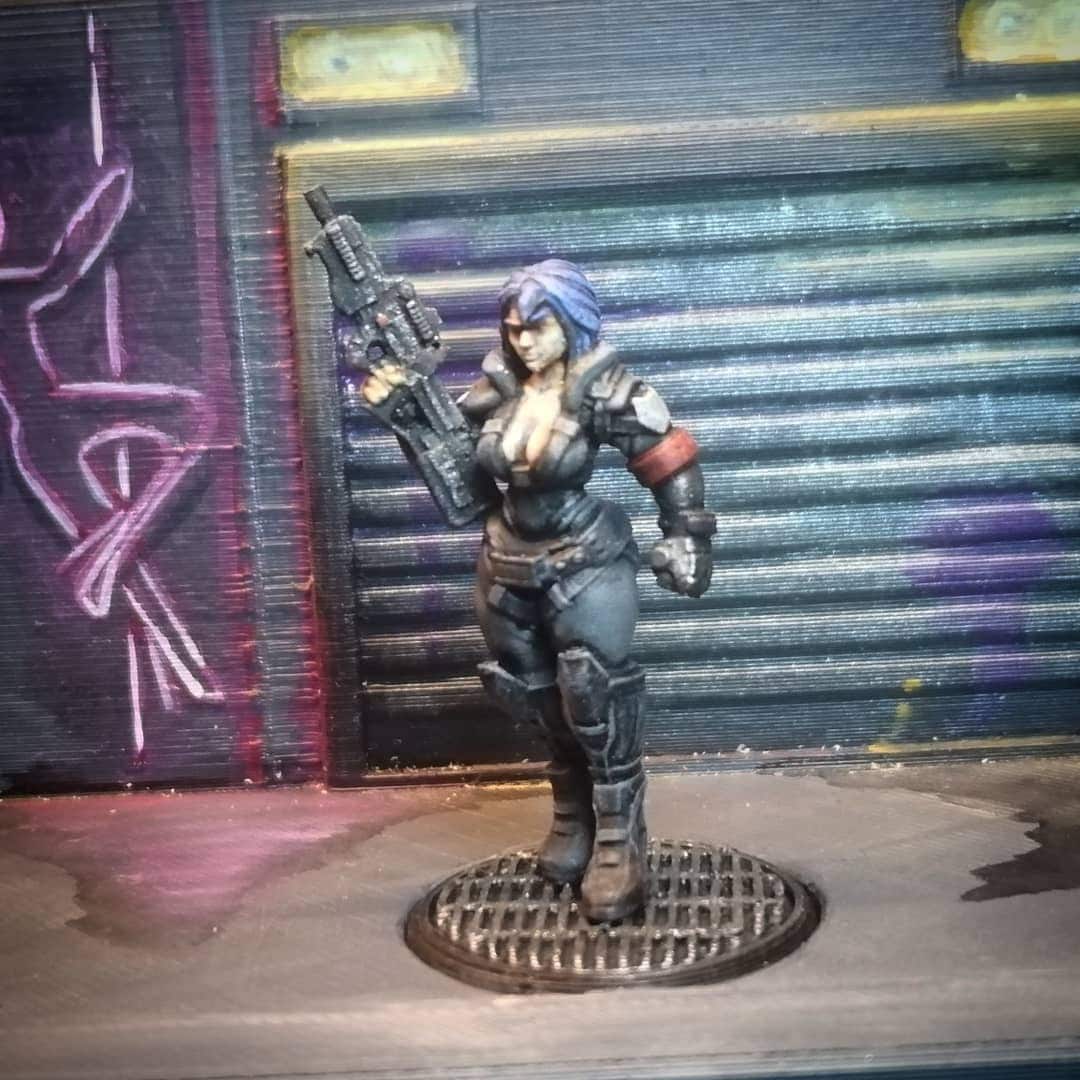 pcpd special agent liexel kurosawa |Wargame|Tabletop|RPG|20 mm|28 mm|32 mm|Miniature|SCIFi|Future|Scale|Infantry|unpainted resin figure