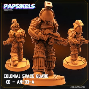 colonial space guard xb an 03 A |Papsikels|Wargame|Tabletop|RPG|20 mm|28 mm|32 mm|Miniature|SCIFi|Future|Scale|unpainted miniature|DnD