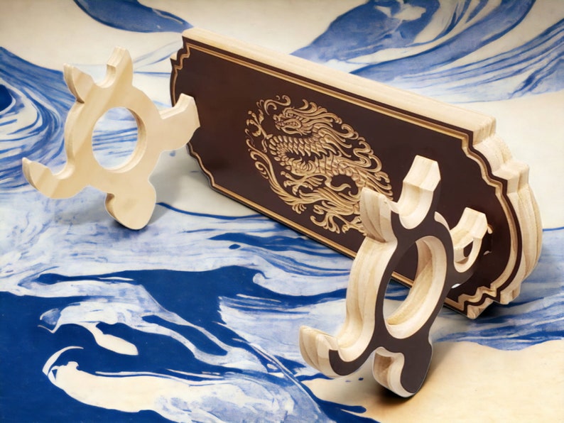 Handmade Dragon Sword Holder Wall Sword Holder Shelf Handmade Solid