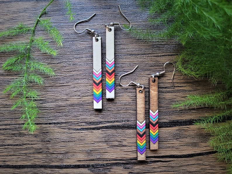 Rainbow Progress Pride Earring Queer Earrings Pan | Etsy