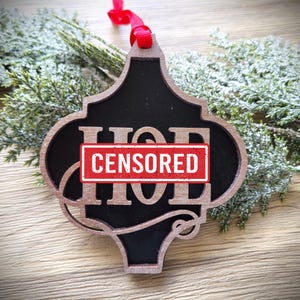 Curse Word Naughty Language Ornaments - Hoe Adult Humor Christmas Ornament - White Elephant Gift - Funny Gag Gifts - Sexy - Dirty - Mature