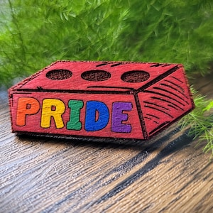 Pride Brick Pins - Rainbow Queer Pins - Button - Badge - Bisexual - Ally - LGBT - LGBTQ - Lesbian - Gay - Trans - Protest - Stonewall