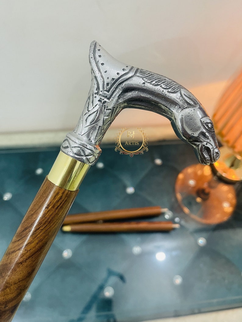 Handmade Wooden Walking Stick Horse Head Handle Walking Stick Etsy