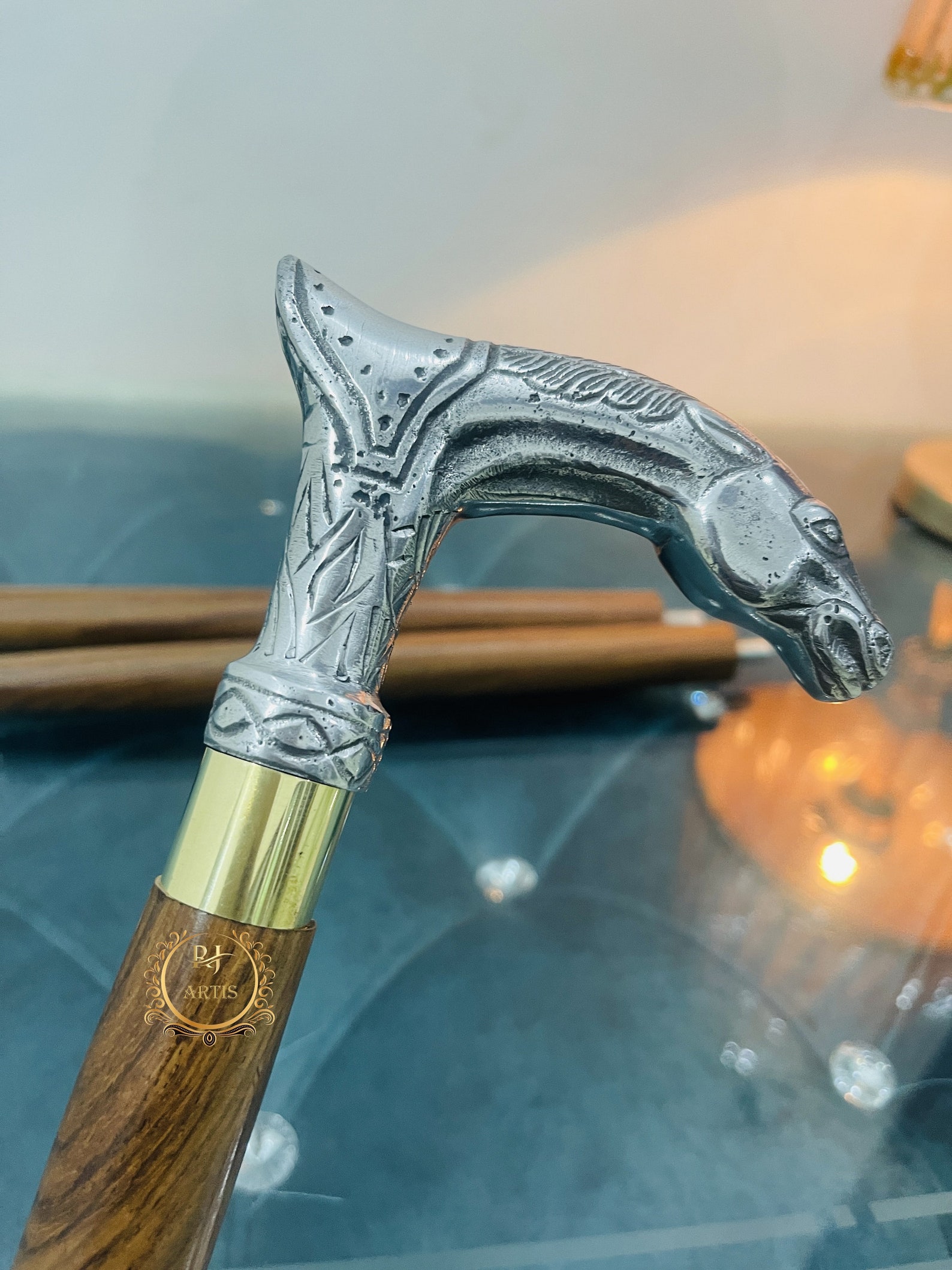 Handmade Wooden Walking Stick Horse Head Handle Walking Stick Etsy