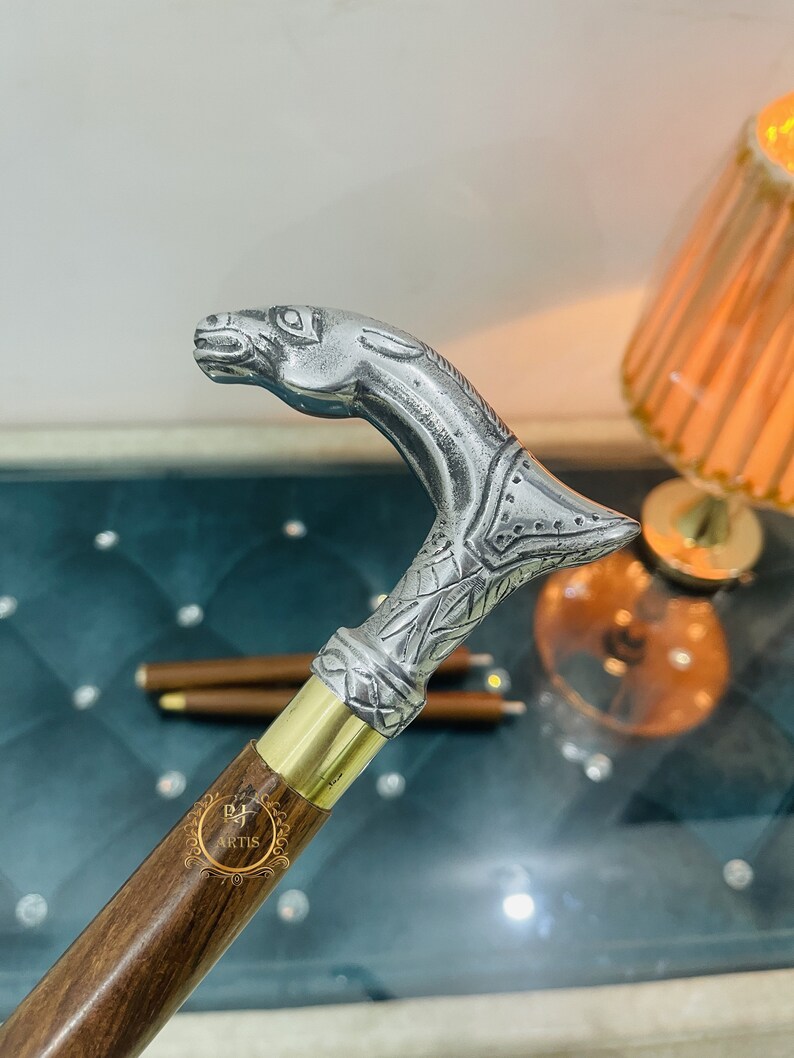 Handmade Wooden Walking Stick Horse Head Handle Walking Stick Etsy