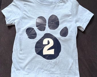 Paw Print Birthday Shirt- Dog Lover Birthday Shirt - Number Birthday Shirt - Toddler Birthday Shirt- Toddler Age Shirt