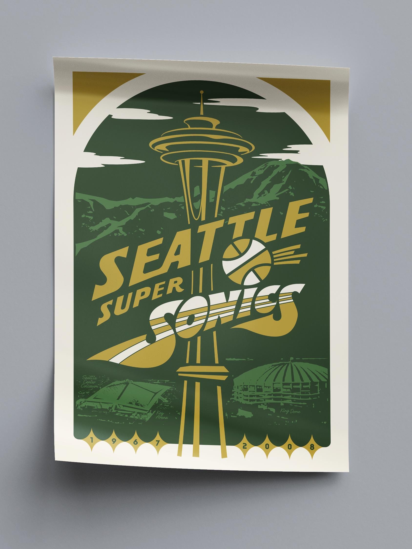 WinCraft Decalcomania Seattle Supersonics - Adesivo Vinile Per Esterni 10x10 Cm - Ufficiale NBA - Taglio Perfetto