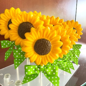 SUNFLOWER Chocolate Lollipops/Flowers lollipop/Sunflower Lollipops/Chocolate Lollipops