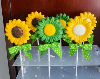 SUNFLOWER Chocolate Lollipops/Flowers lollipop/Sunflower Lollipops/Chocolate Lollipops