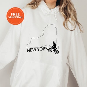 New York Radfahren Hoodie für Mädchen, Radfahren Hoodie für sie, New Yorkers Hoodie für Radfahren, niedlicher Hoodie, New York Hoodie, Hoodie für sie