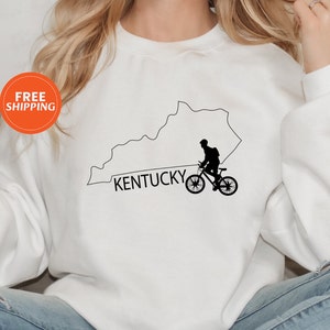 Kentucky Radfahrer Sweatshirt, Kentucky Karte Radfahren Sweatshirt, Kentucky Radfahrer Shirt, Kentucky Karte Shirt, Kentucky Sweatshirt für Damen
