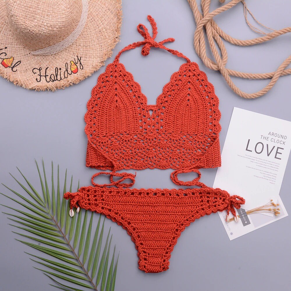 Sexy Brazilian Crochet Bikini for Summer Beach Party Knitted Etsy