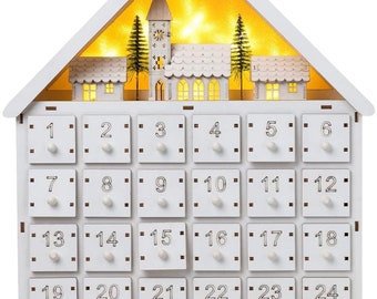 Réduction pour plusieurs achats DEL Light Up En bois scène d'hiver advent calendar Réduction pour plusieurs achats DEL Light Up En bois scène d'hiver advent calendar