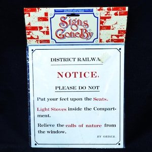 Vintage Reproduction Railroad Sign: Handcrafted Stove-Enameled Metal Decor