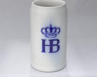 Hofbräuhaus München Beer Stein — Vintage HB Keferloher Salt-Glazed Stoneware 1L