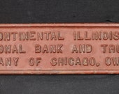Cast Iron Continental Illinois National Bank And Trust Co Property Plate