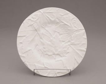 Vintage Maple White 11" Dinner Plate by Bordallo Pinheiro Made In Portugal