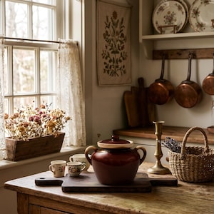 McCoy Pottery Bean Pot with Lid — #342 2.5 Quart Brown Drip Glaze Ovenproof USA Vintage