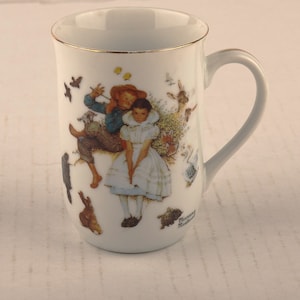 Norman Rockwell &quot;Sweet Song So Young&quot; Porcelain Mug with Gold Trim