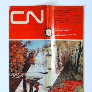 Vintage 1967 Canadian National Railways Timetable – Grand Trunk Western Railroad Schedule – Railway Collectible Ephemera