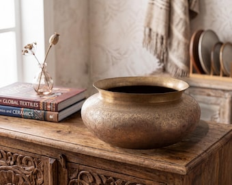 Antique Indo-Persian Tinned Copper Bowl — 18th-19th Century Metalwork