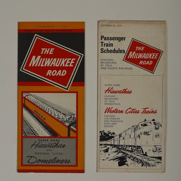 1960's & 1970's Era Milwaukee Road Train Schedules