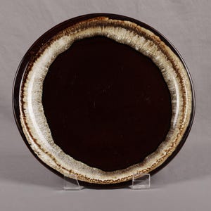Vintage Pfaltzgraff Gourmet Royale Brown Drip Pottery Platter | 1970s Chop Plate, Serving Dish