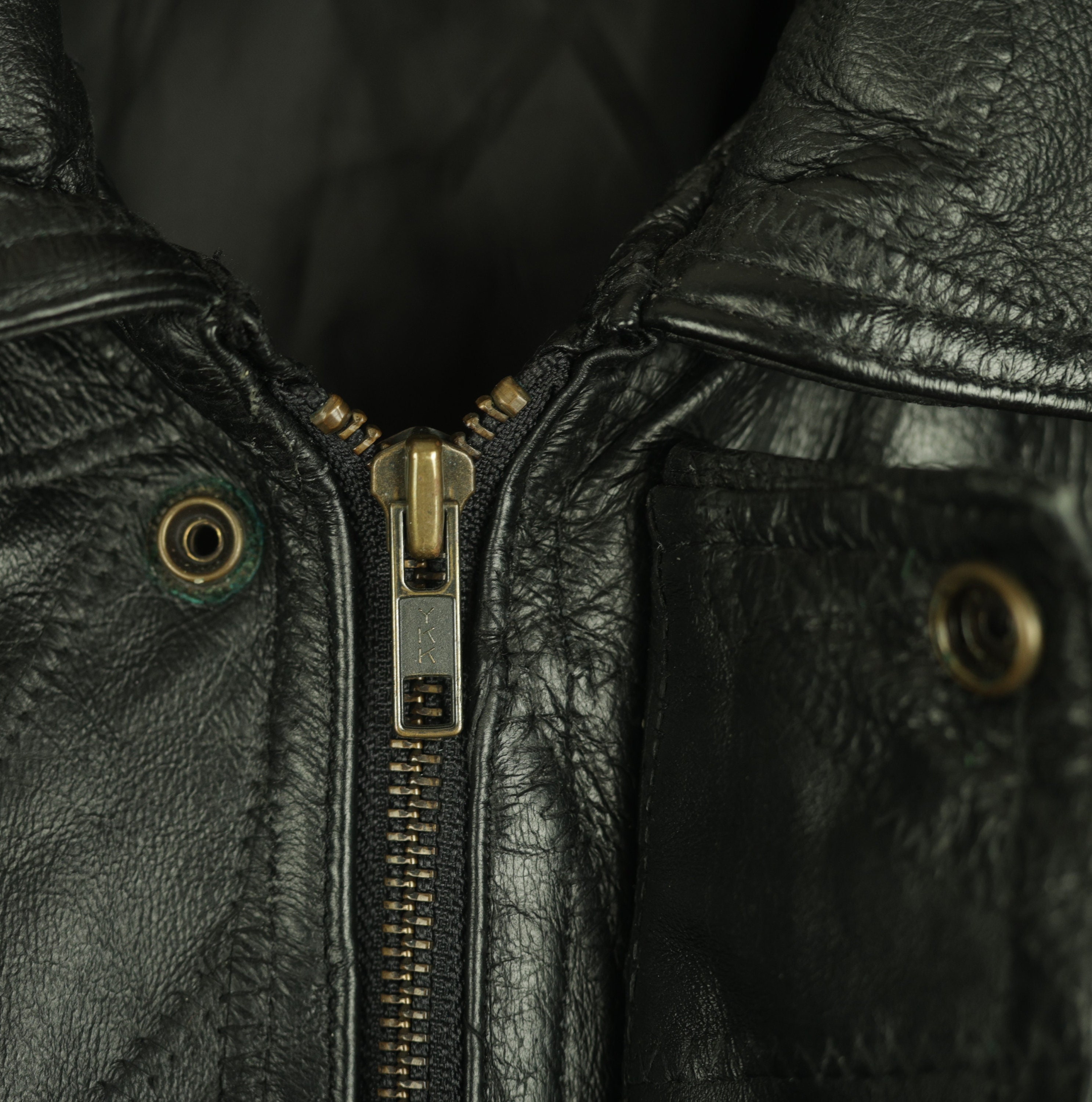 Vintage Patchwork Black Leather Bomber Jacket – Leather & Soul