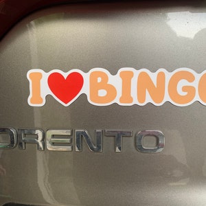 Bluey &quot;I Love Bingo&quot; car magnet, approximately 8-1/2&quot; x 1-3/4&quot;