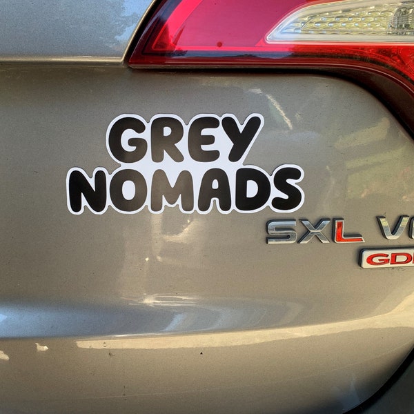 Bluey "Grey Nomads" magnetic car sticker 8" x 3.25"