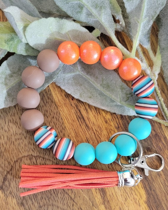 Bangle Key Ring | Bracelet Key Chain | Wristlet Keychain | Silicone Bangle Key Ring | Festive | Colorful Keychain Gift